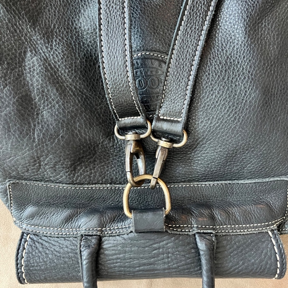 Roots Leather Drawstring Backpack - Picture 3 of 11